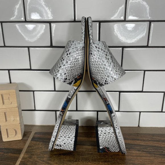 Chocolat Blu Cali Womens Sz 10 Shoes Snake Print Leather Comfort Slide Sandal - Picture 5 of 13